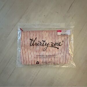 Thirty-One Red and White Striped Pouch - Summer Ripple